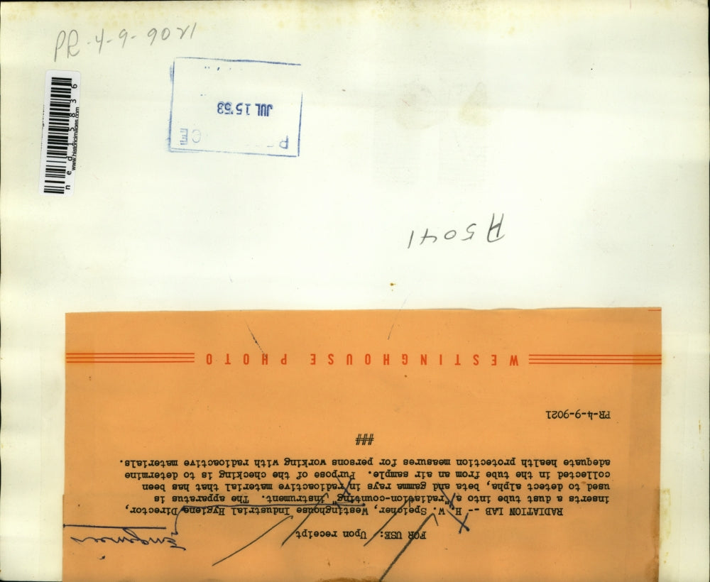 1953 Media Photo H W Speicher Westinghouse Industrial Hygiene Director inserts