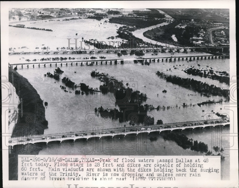 1949 Media Photo Water Levels Are Dropping Of The Trinity River