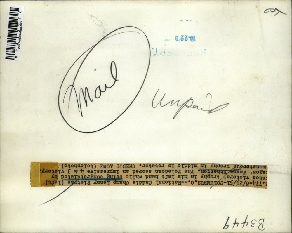 1951 Media Photo Colombus Ohio Natl Caddie champ Lenny Pietras & Wayne Etherton