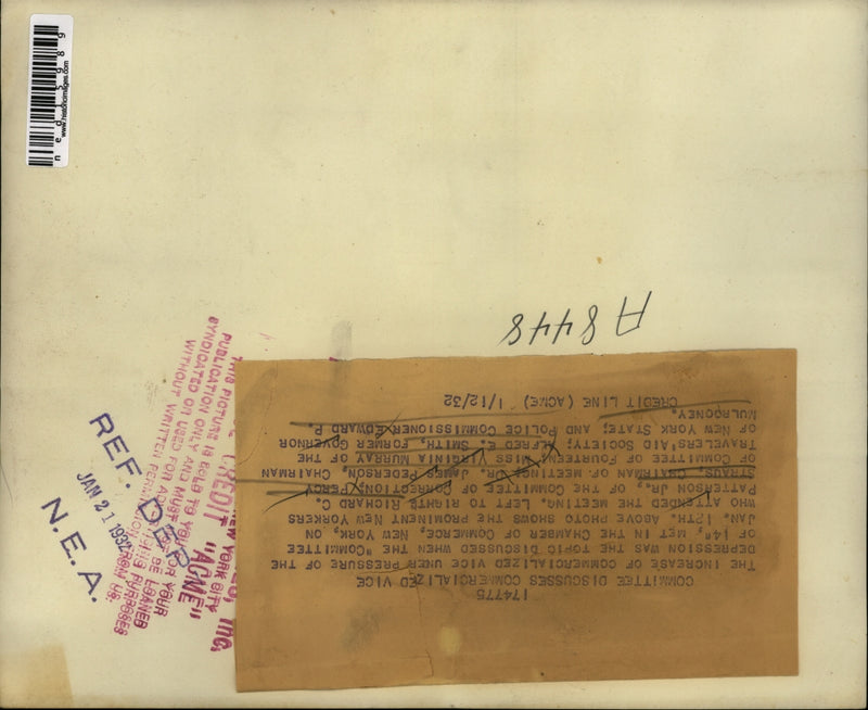 Load image into Gallery viewer, 1932 Media Photo New York Richard C Patterson Percy Straus James Pederson
