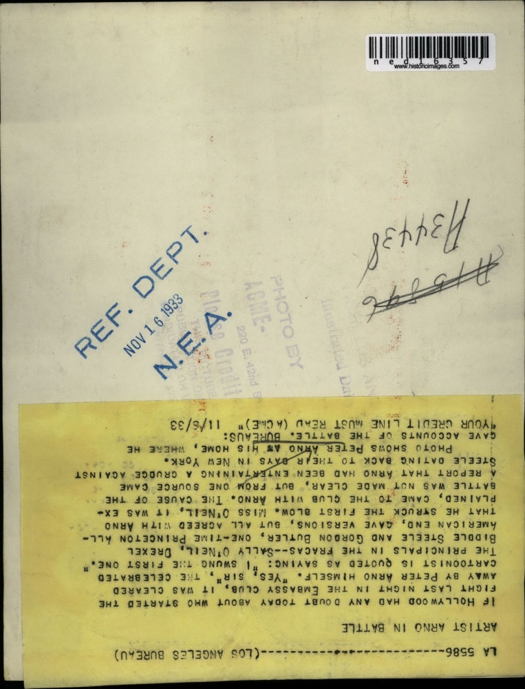 1933 Press Photo Peter Arno Admits To Starting Fight In Embassy Club