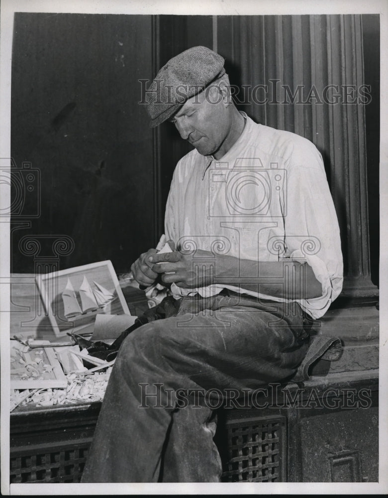 1937 Media Photo Sven Jonson Carving Ship - ned16465