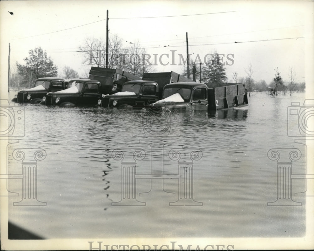 1937 Press Photo Evansville flood damage