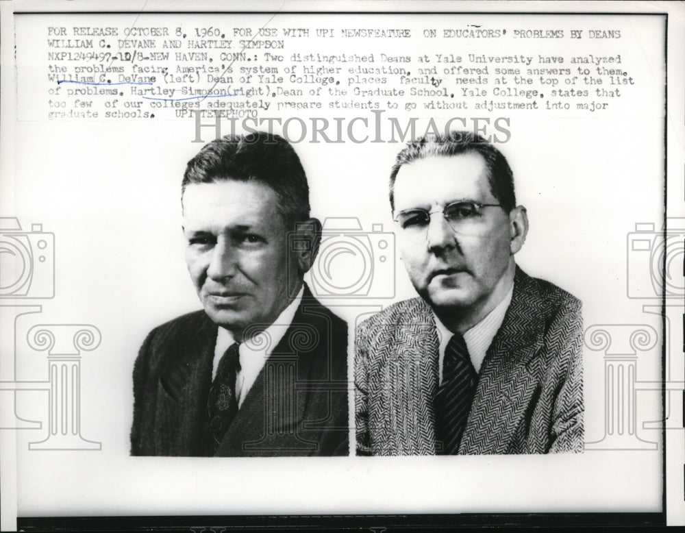 1960 Press Photo New Haven, CN William C DeVane and Hartley Simpson