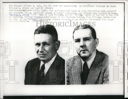 1960 Press Photo New Haven, CN William C DeVane and Hartley Simpson