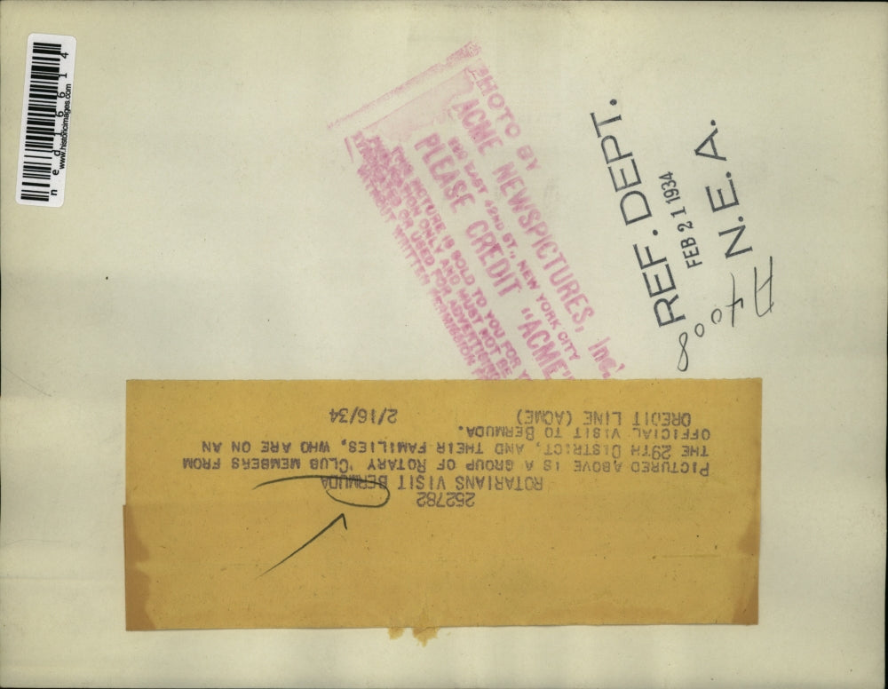 1934 Media Photo Rotary Club visit to Bermuda