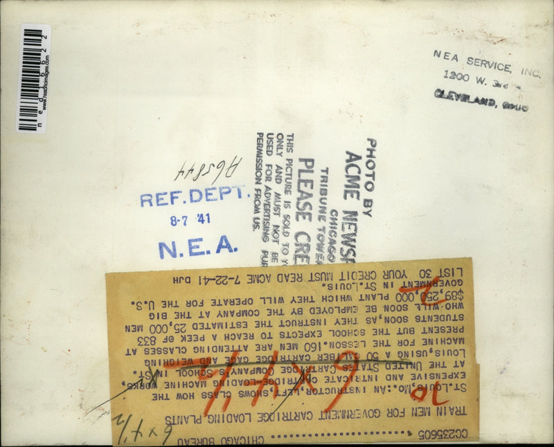 Load image into Gallery viewer, 1941 Media Photo St Louis, MO United States Cartridge Company's School
