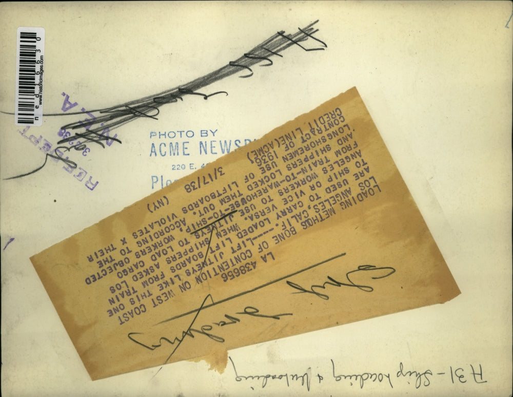 1938 Media Photo Jitneys use to load cargo from train-to-warehouse-to-ship