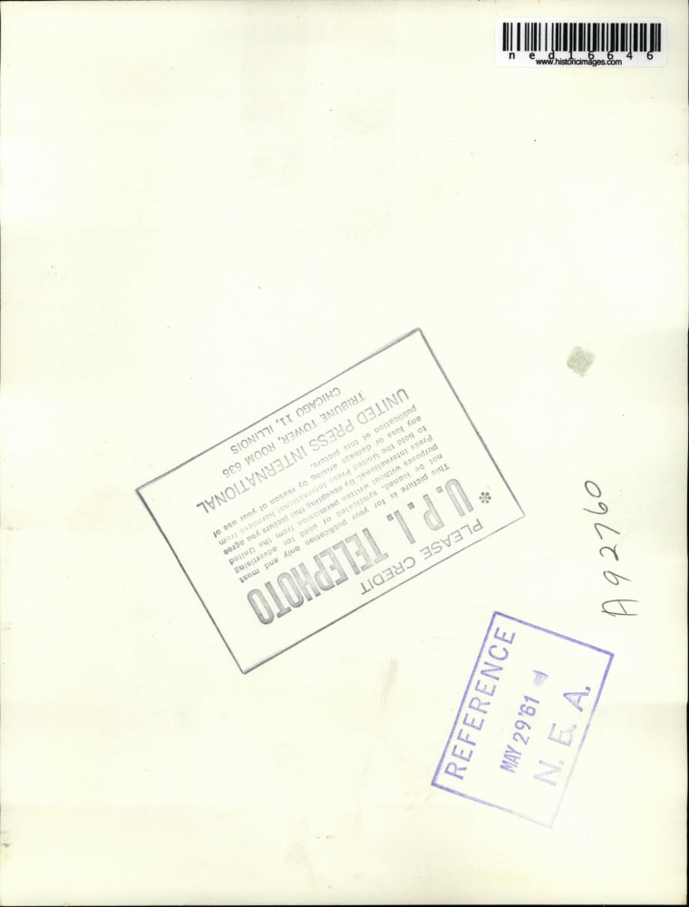 1961 Media Photo New York Thomas E Stone greeting Mrs Tsabelle Mercy