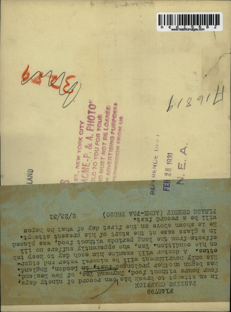 Load image into Gallery viewer, 1931 Media Photo Raymond Tac record fast
