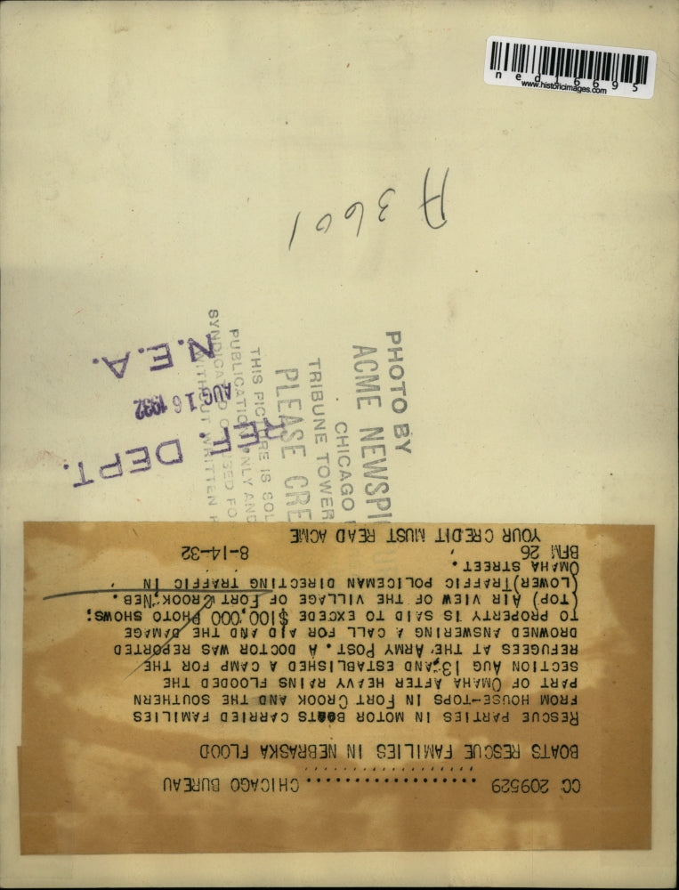 1932 Media Photo Nebraska flood damage