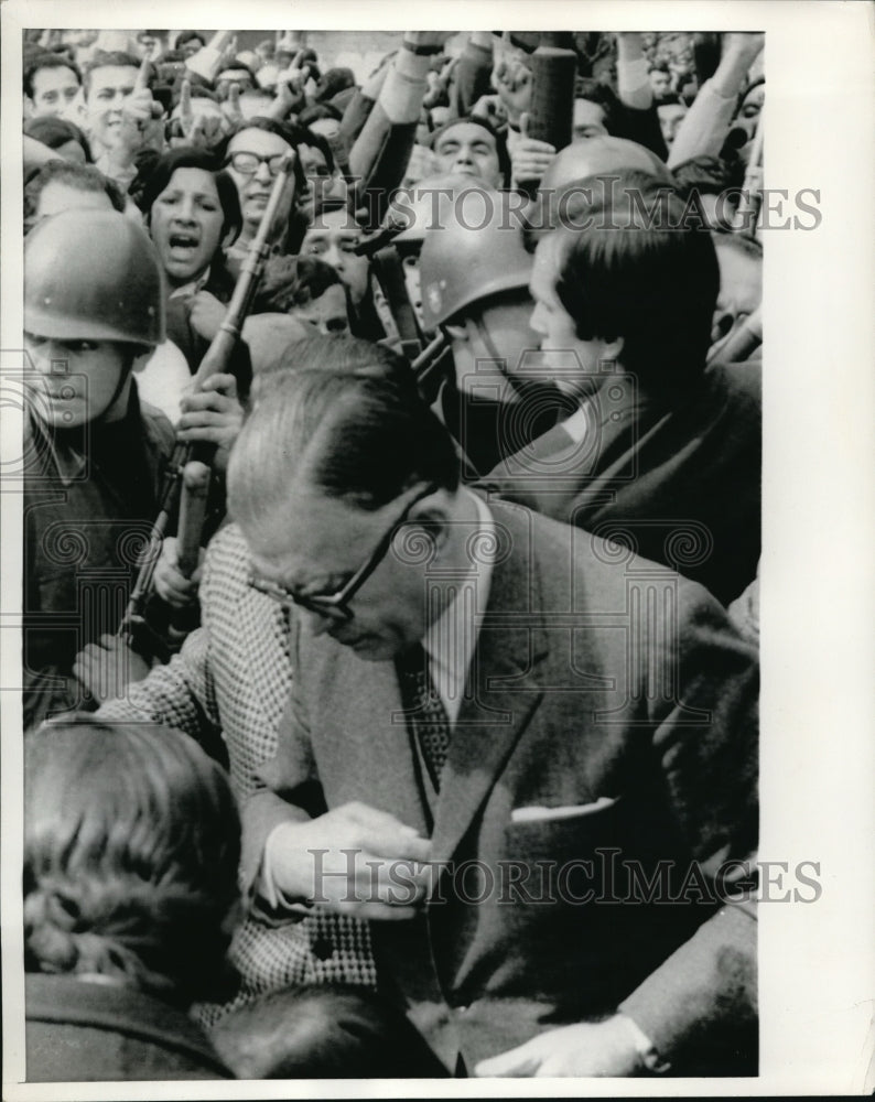 1970 Press Photo Santiago Chile Radomiro Tomic Christian Democratic candidate- Historic Images