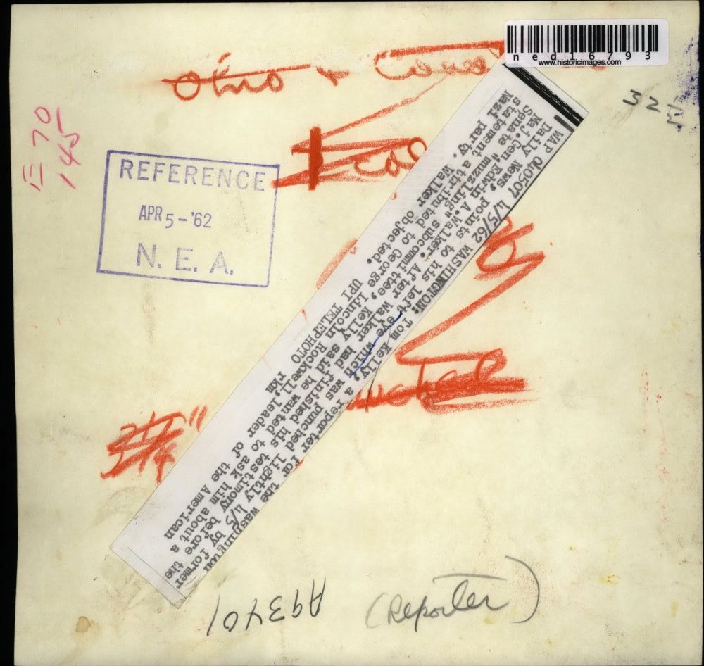 1962 Press Photo Washington DC Tom Kelly reporter forWashington Daily News