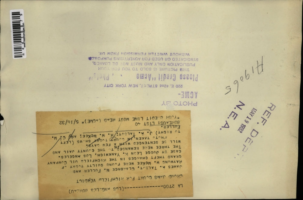 1932 Press Photo Los Angeles James Talbot, Clarence Fuller and Raymond McKee