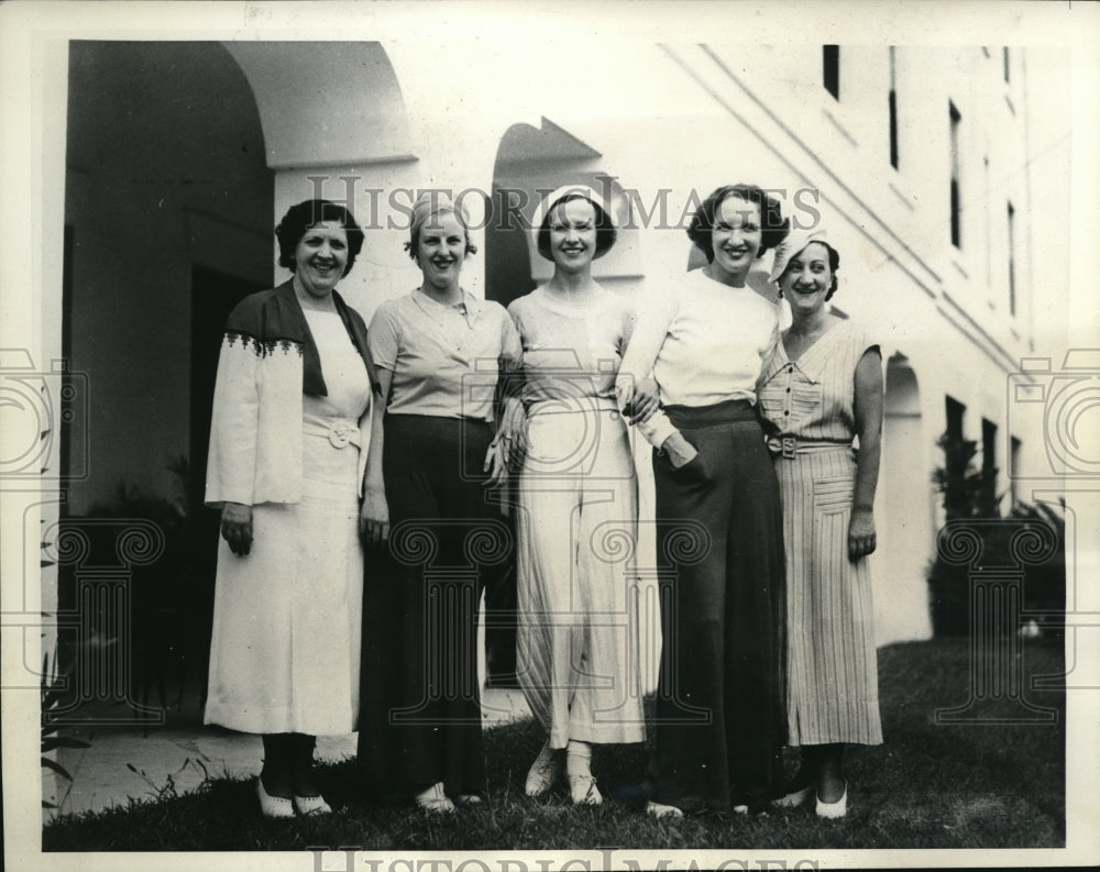 1934 Press Photo May Taylor, Marie Maloney, Cathy Moran, Peg Looney, R Epstein