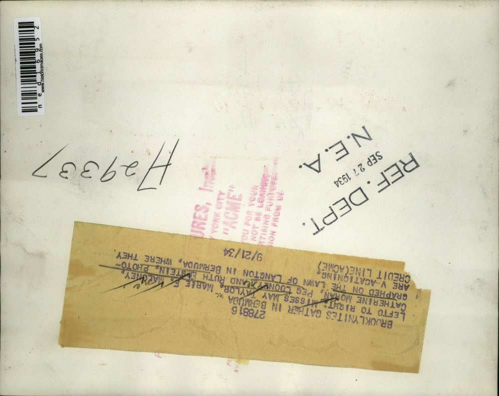 1934 Press Photo May Taylor, Marie Maloney, Cathy Moran, Peg Looney, R Epstein