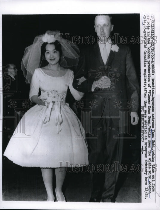 1960 Press Photo London Actress Yama Saki weds Joseph Coyle of Canada