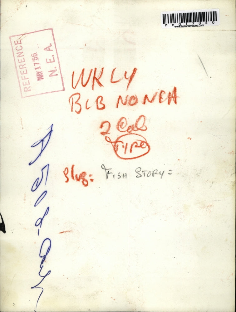 1956 Press Photo Mt Clemens Mich Ivan Sayers, James Craft & fish caught