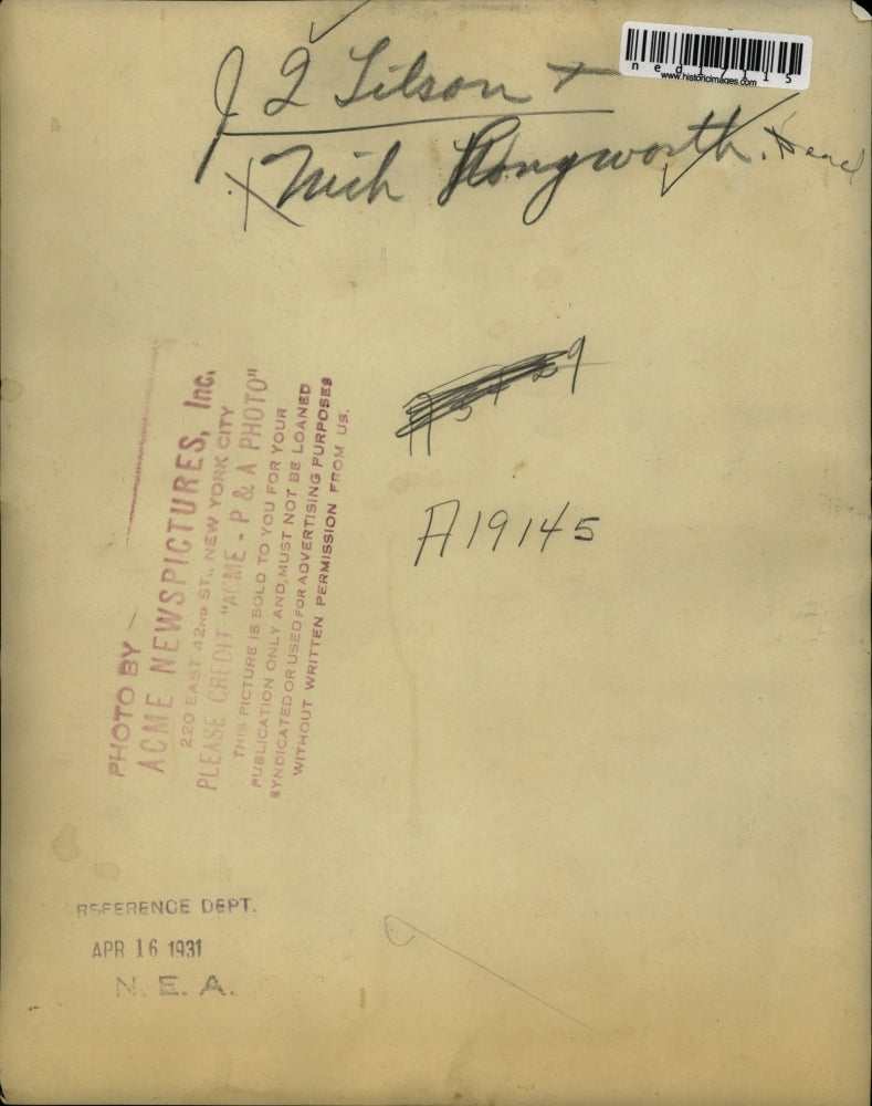 1931 Press Photo JL Litson & Nick Longworth