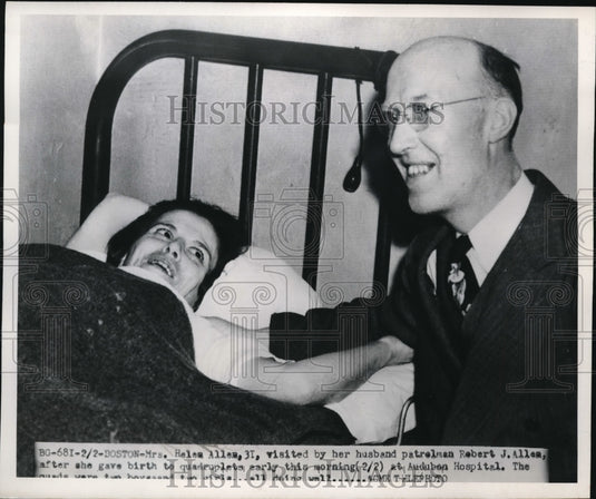 1951 Press Photo Mrs. Helena Allen And Husband After Giving Birth To Quadruplets