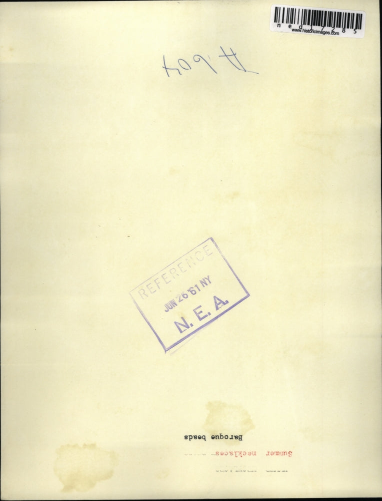 1961 Press Photo Summer necklace Baroque beads