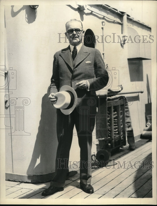 1935 Press Photo Arthur E. Gough Sailing From Los Angeles To Australia