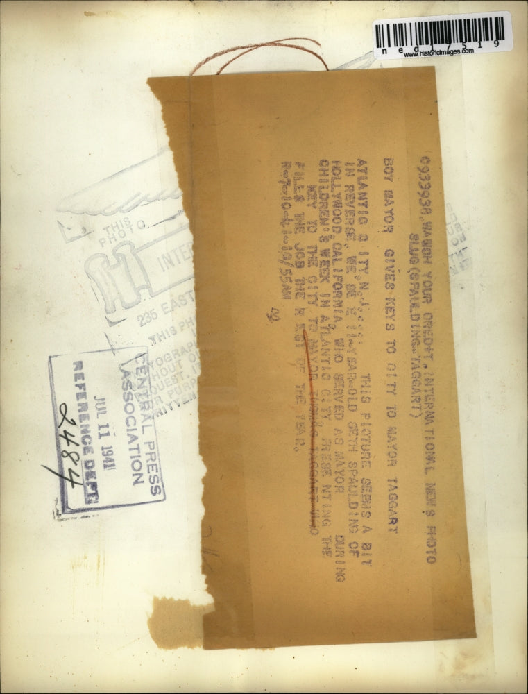 1941 Press Photo Atlantic City NJ Mayor Thomas Taggart & Beth Spaulding