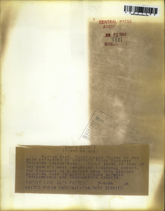 1964 Press Photo Capel Court at London's Stock Exchange building