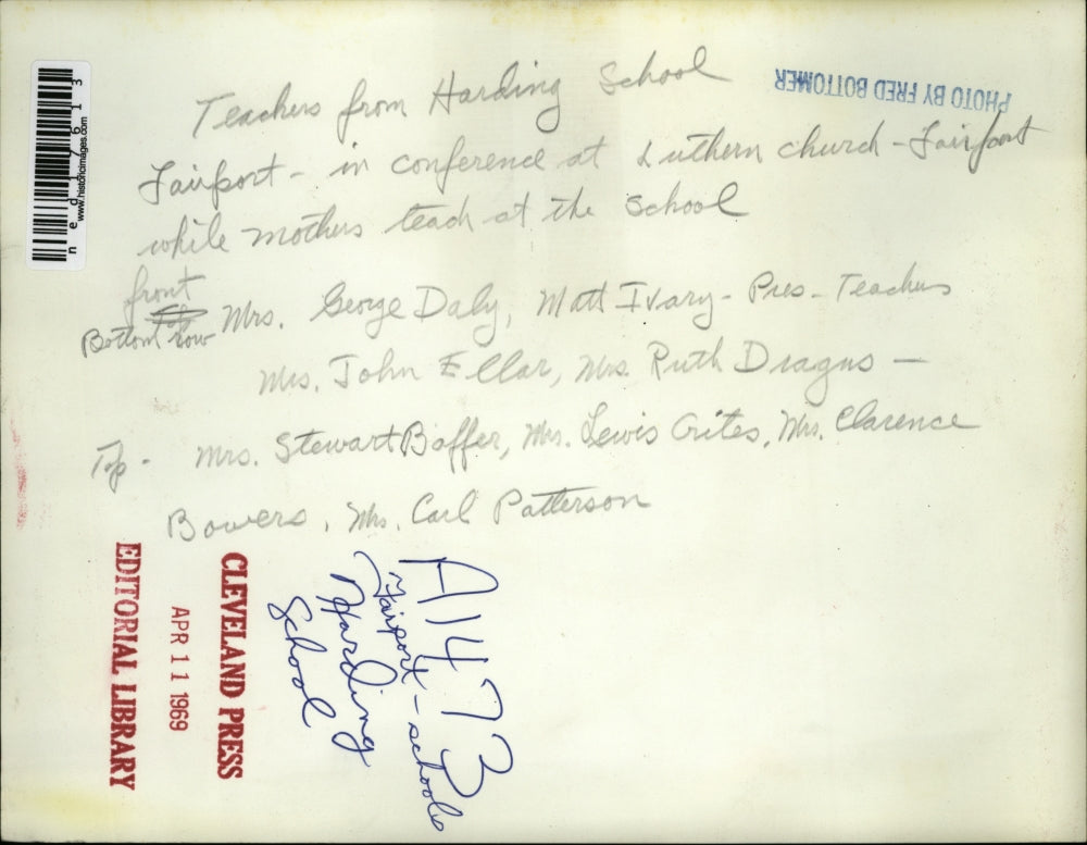 1969 Press Photo Harding School teachersG Daly, M Ivary, JEllar, R Dragns