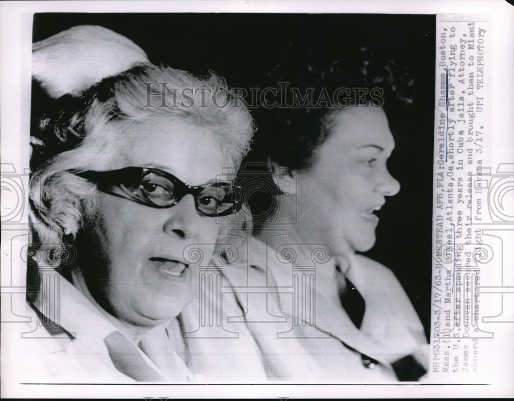 1963 Press Photo Geraldine Shamma And Martha Neal After Spending Years In Cuba
