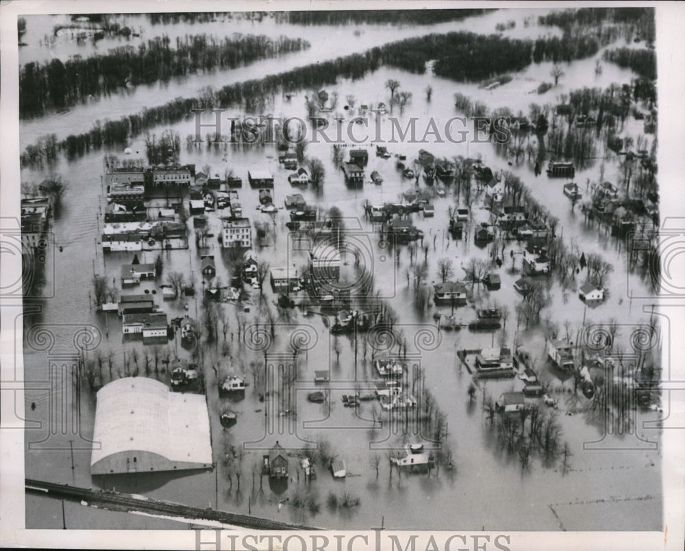 1950 Press Photo Aerial View Of Emerson Still Covered By Water A A Week