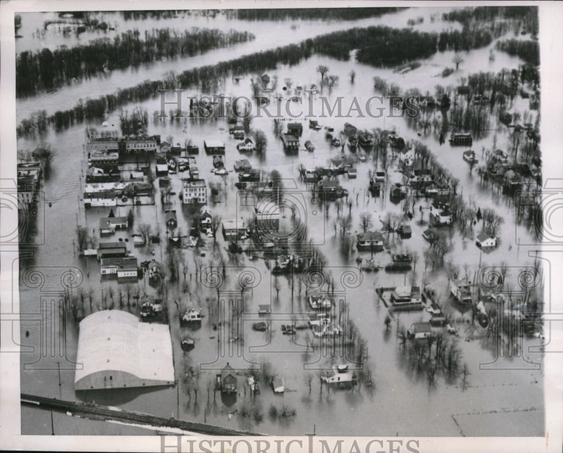 Load image into Gallery viewer, 1950 Press Photo Aerial View Of Emerson Still Covered By Water A A Week
