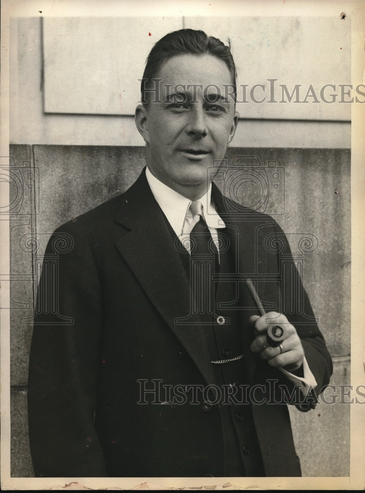 1929 Press Photo Charles L Evanson of Conn Mfg Assoc at Senate investigation