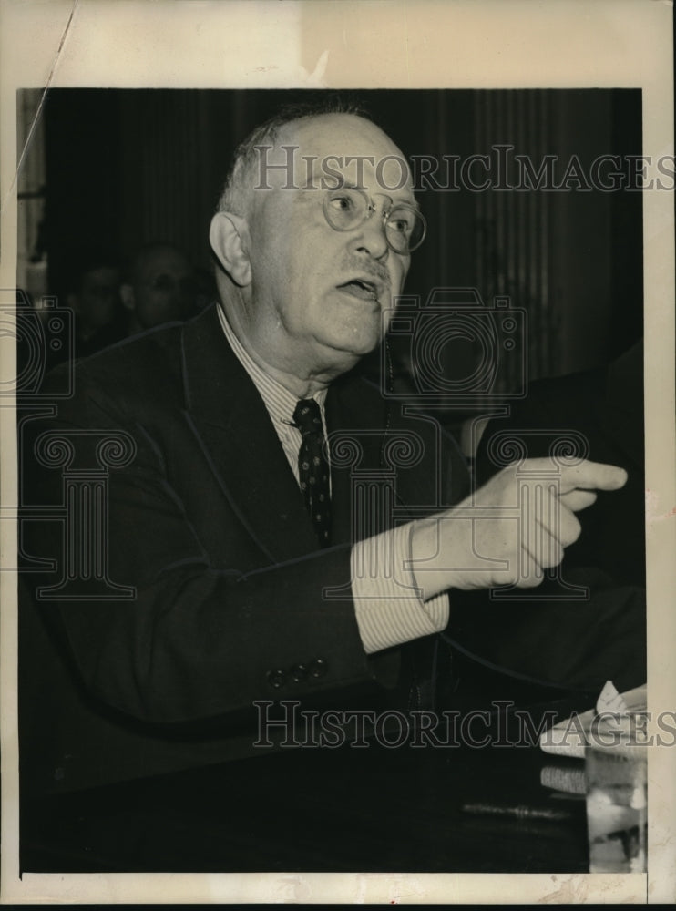 1940 Press Photo Mr Oswald Garrison Villard, of NY, testifies in Washington DC.