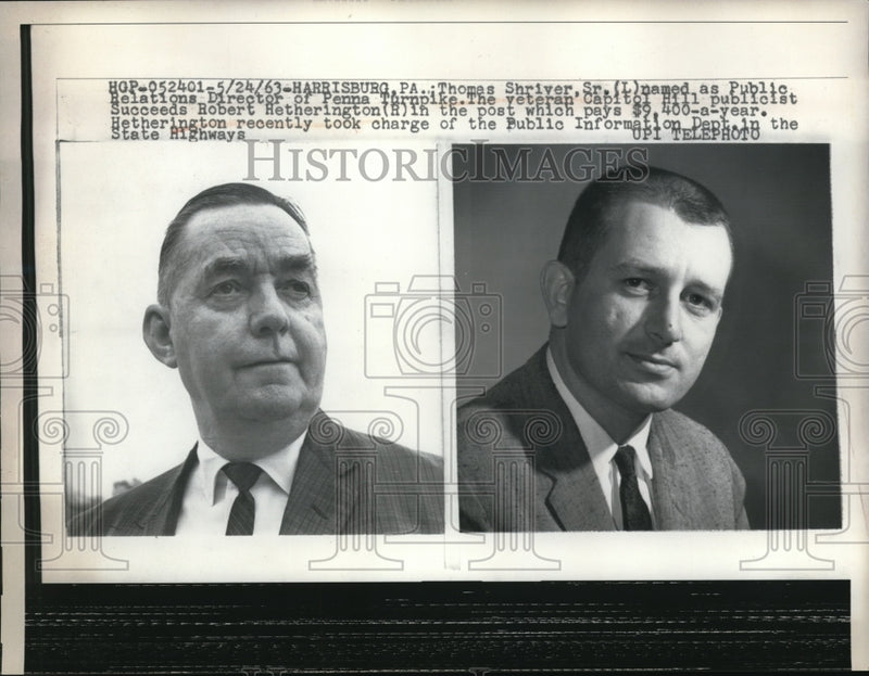 Load image into Gallery viewer, 1963 Press Photo Thomas Shiver Succeeded Robert Hetherington.
