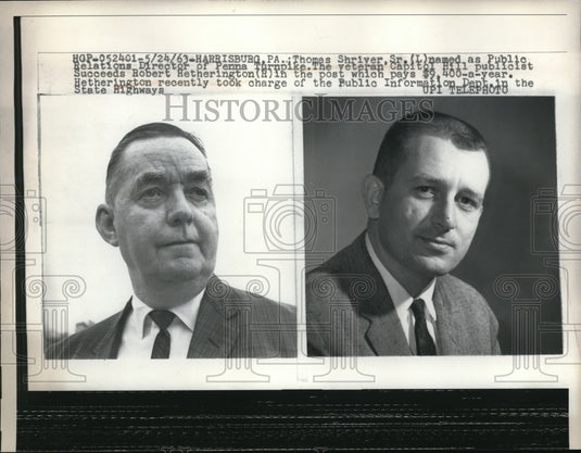 1963 Press Photo Thomas Shiver Succeeded Robert Hetherington.