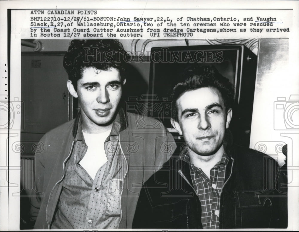 1961 Press Photo John Sawyer And Vaughn Slack Were Both Rescued By Coast Guard