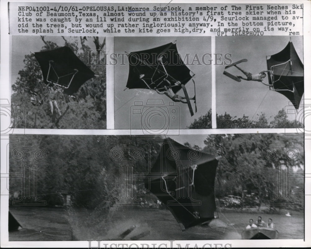 1961 Press Photo Opelousas La Monroe Scurlock member of First Neches Ski Club