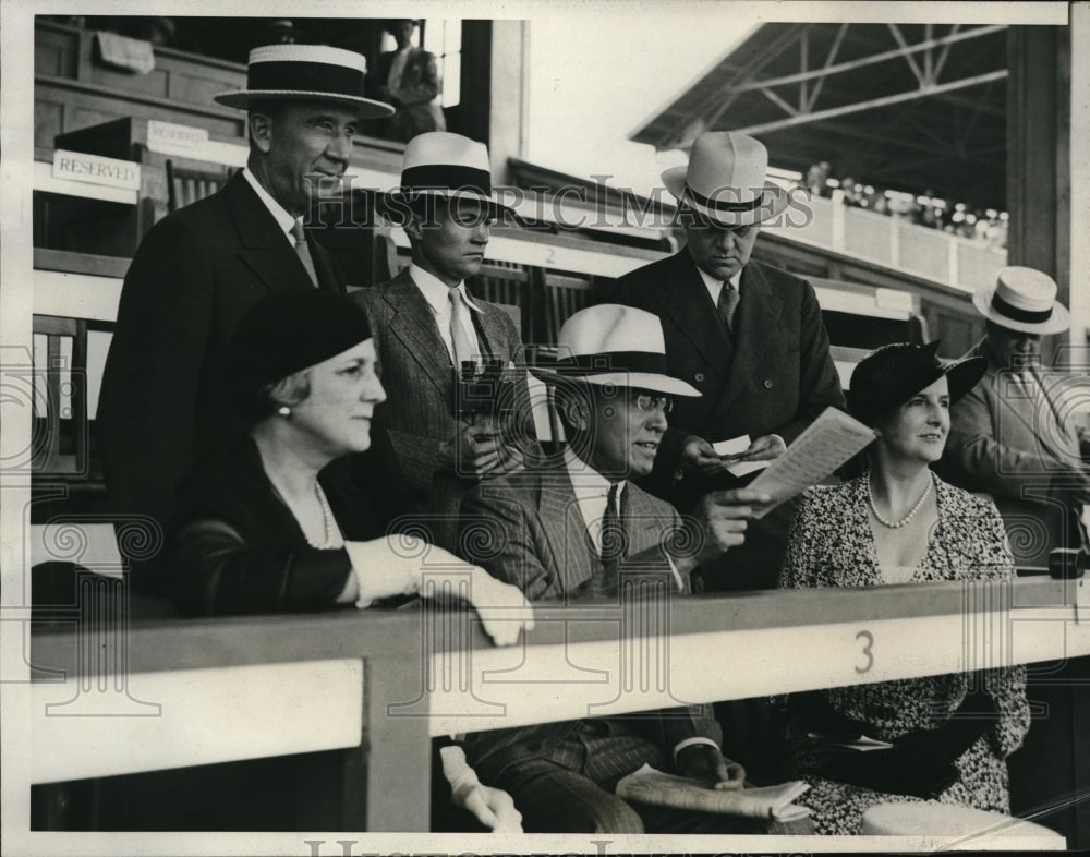 1932 Press Photo Prominent politicians at the 24th American Derby