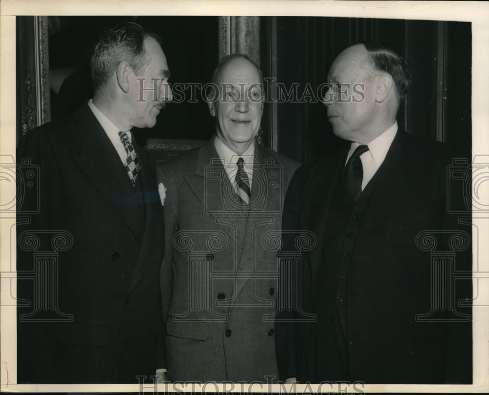 1949 Press Photo Dean Acheson, Senator Robert A. Taft, and Charles Seymour