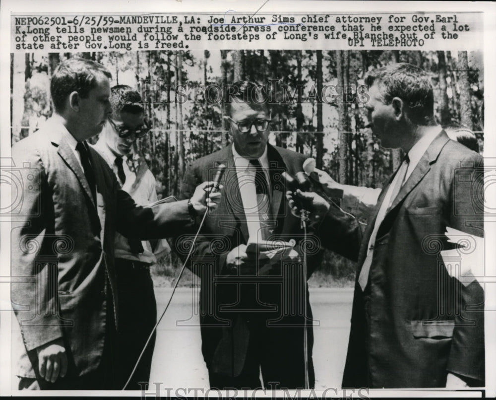 1959 Press Photo Joe Arthur Sims Chief Attorney for Governor Earl K. Long