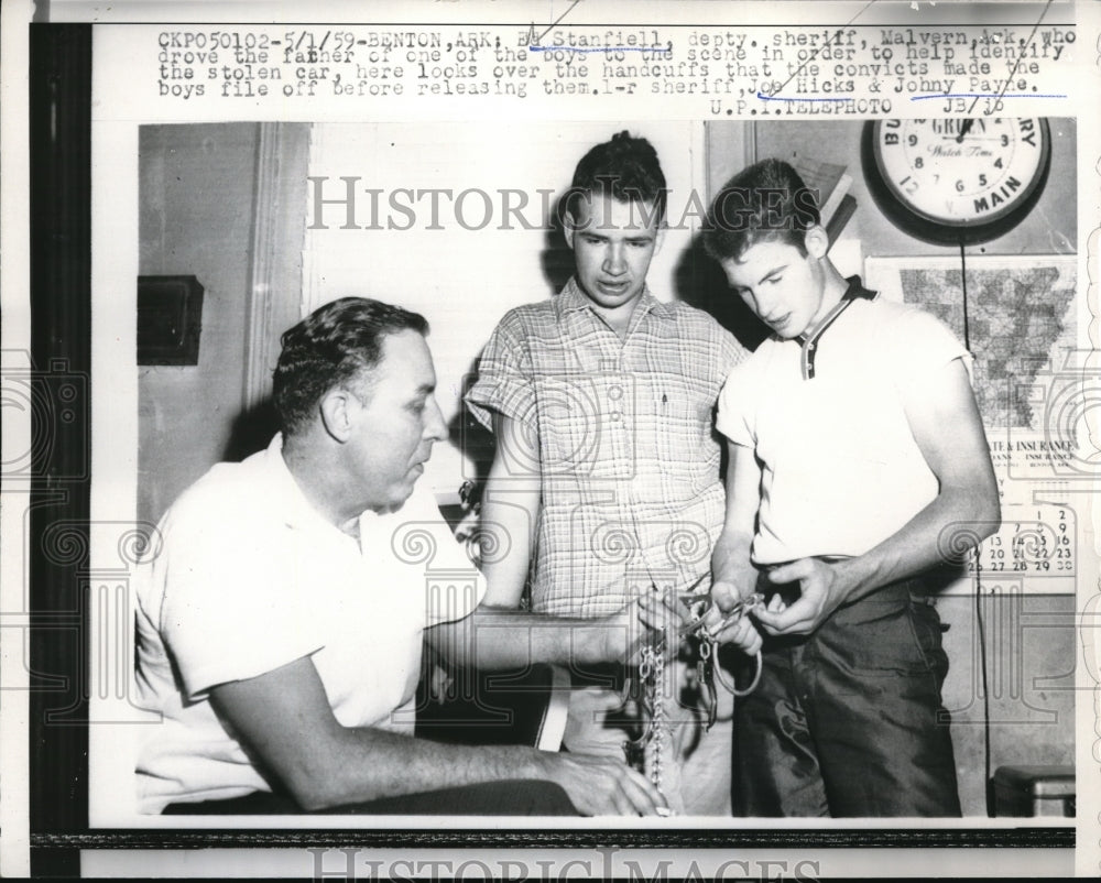1959 Press Photo Ed Stanfiell, Joe Hicks and Johny Payne
