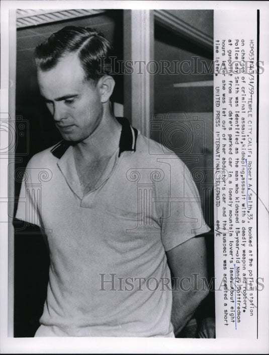 1959 Press Photo Temple City Cal. Robert A Smith, assault & kidnap & robbery