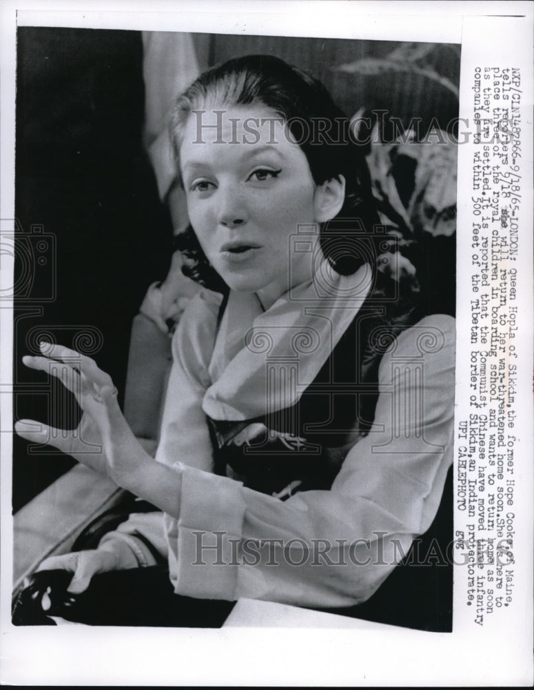 1965 Press Photo London Queen Hopla of Sikkim nee Hope Cooke
