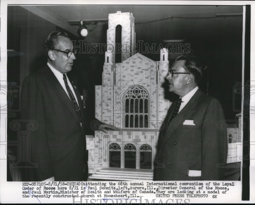1956 Press Photo Chicago Loyal Order of Moose Paul Schmitz & Paul Martin