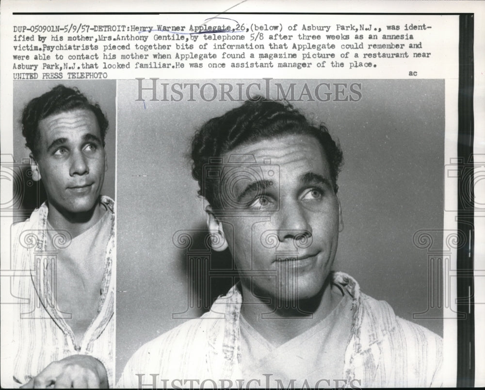 57 Press Photo Henry Applegate Amnesia Victim Identified By His Mother