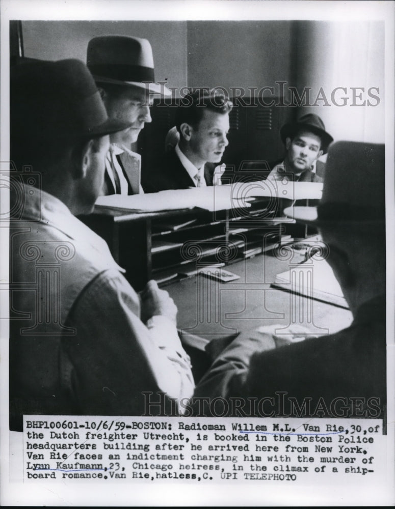 1959 Press Photo Boston Willem M L Van Rie facing indicment charges