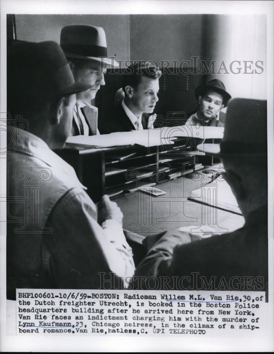 1959 Press Photo Boston Willem M L Van Rie facing indicment charges
