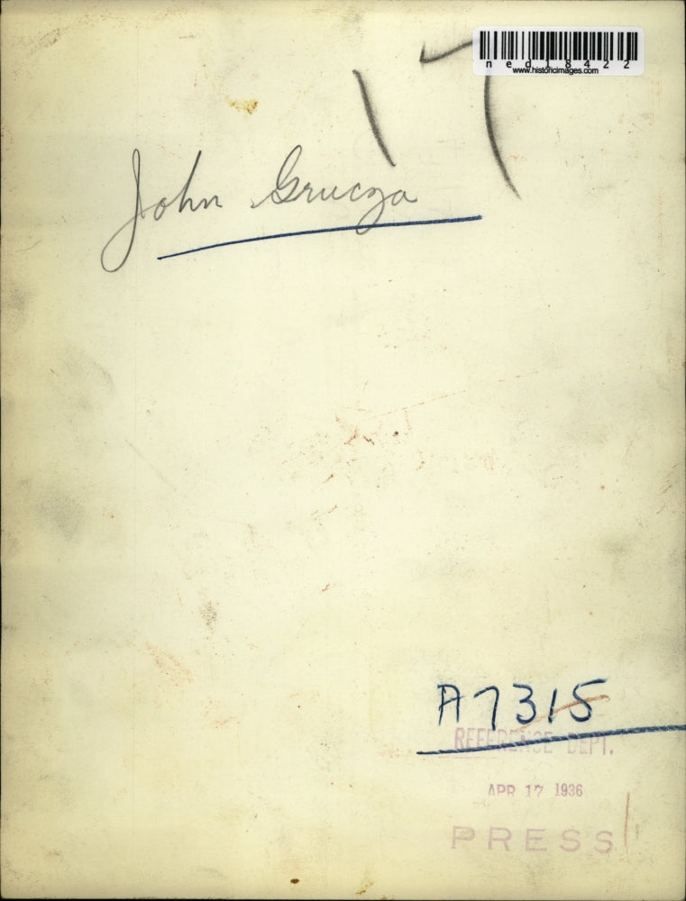 1936 Press Photo John Grucza