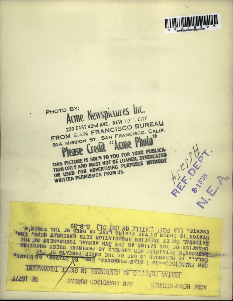 1939 Press Photo San Francisco Mrs Bo Staton at skeet shooting